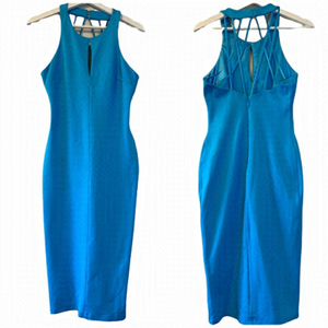 Bebe Keyhole Crisscross Strappy Bodycon Midi Dress